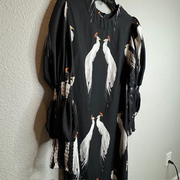 The Lulo Project Made To Lounge Dress Makeda Tunic Black Peacock Size X-Small - Picture 9 of 15